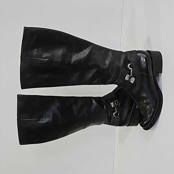 Via Spiga Kali Women's Tall Black  leather riding boots, Size 5.5 low heel - Picture 2 of 13